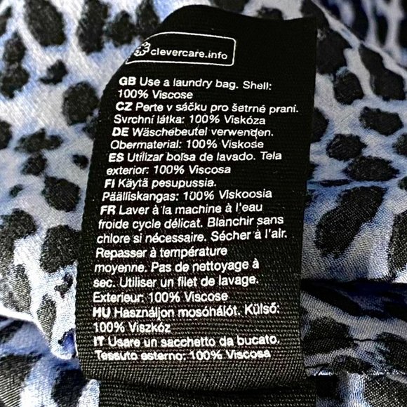 & Other Stories Leopard Midi Dress Blue Slit Tie - Picture 5 of 5